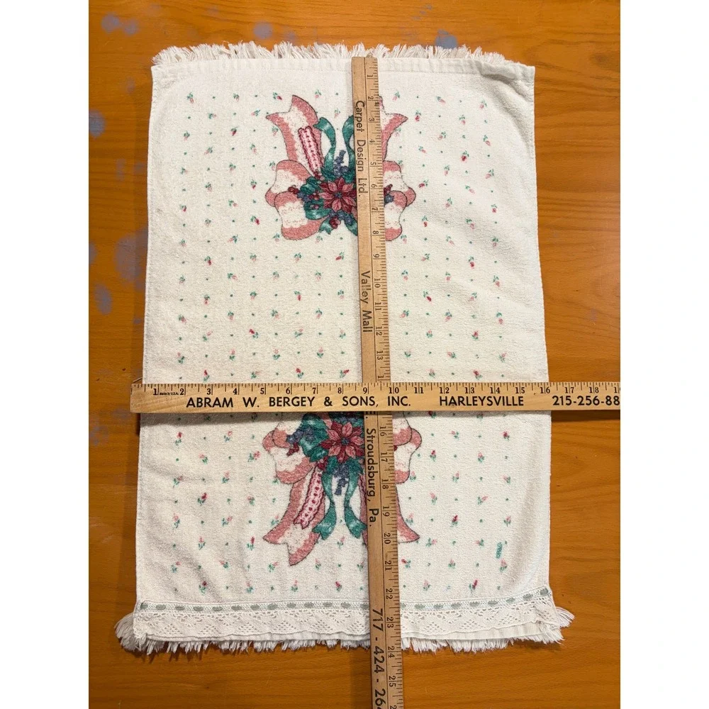 Vintage Cannon Kitchen Towel Lot of 4 Embroidered Ducks Sun Hat Bow Cotton USA